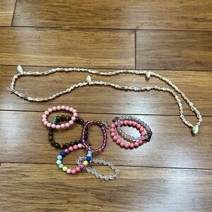 Colorful Beaded Bracelet Set and necklace